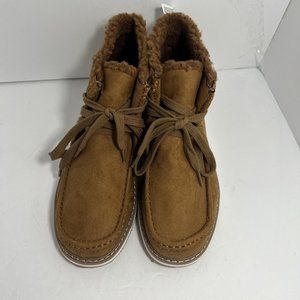 Baby Gap Kids Brown Boots Faux Suede Shoes Sz 4